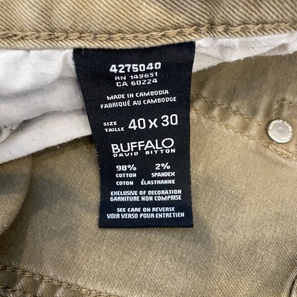 Buffalo David Bitton Sam-X Jeans Mens 40x30 Slim Straight Stretch Brown Tan - Picture 6 of 6